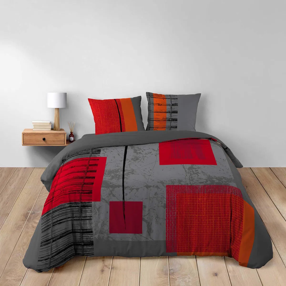 Douceur d'Interieur Copripiumino matrimoniale 240 x 220 cm e 2 federe, 100% Cotone 57 Fili, Stampa: Quadro