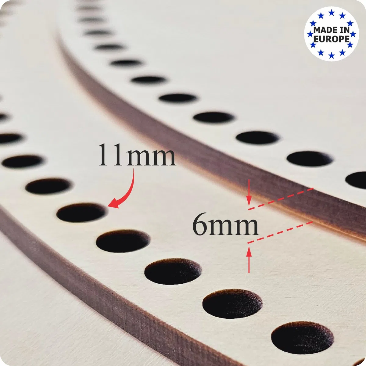 Fondo Ovale in Legno con Fori da 11 mm per Uncinetto, Base per Cesta di Mosè, Fondo in Legno per Culla, Fondo per Cestini Fai da Te, Varie Misure (80x40cm)