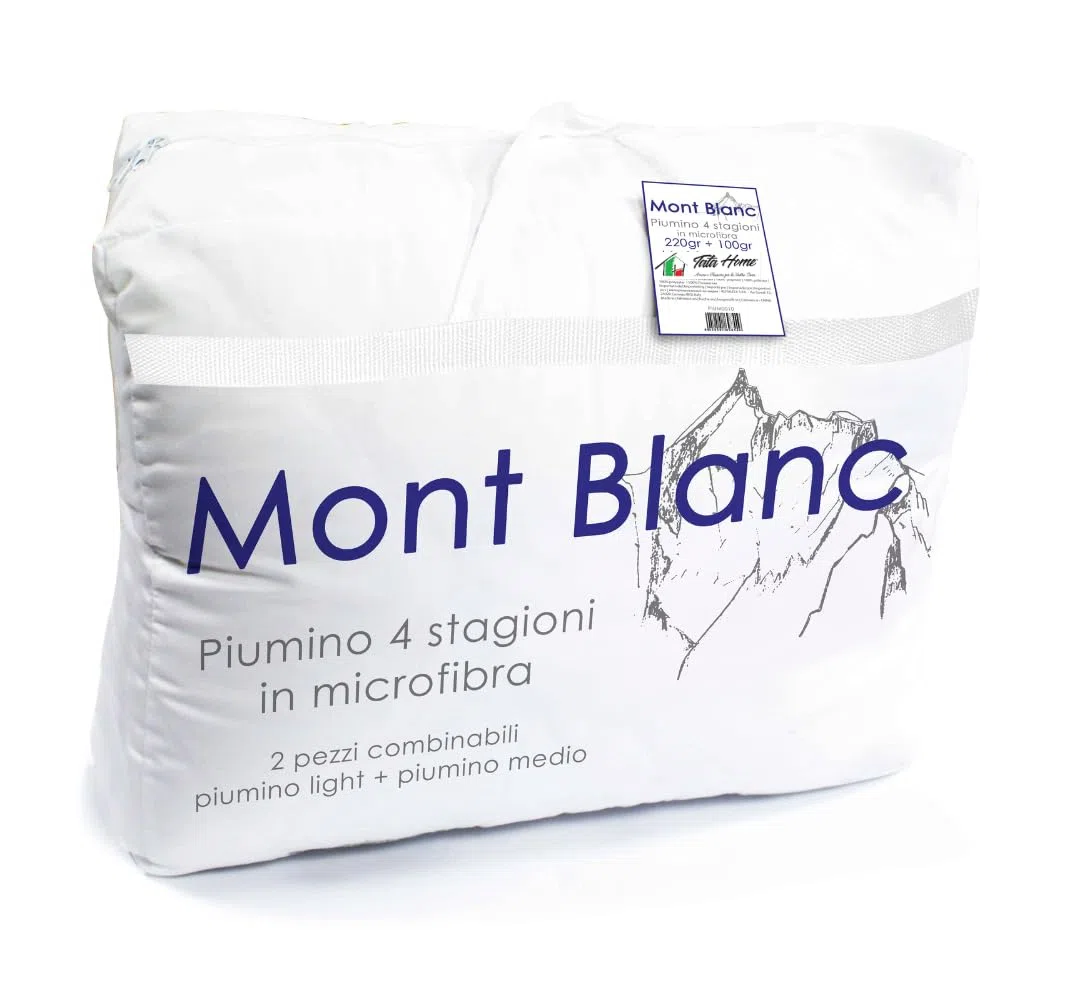 Tata Home Piumino Doppio 4 Stagioni in Morbida Microfibra Misura cm 155 X 200 Letto Singolo da Una Piazza