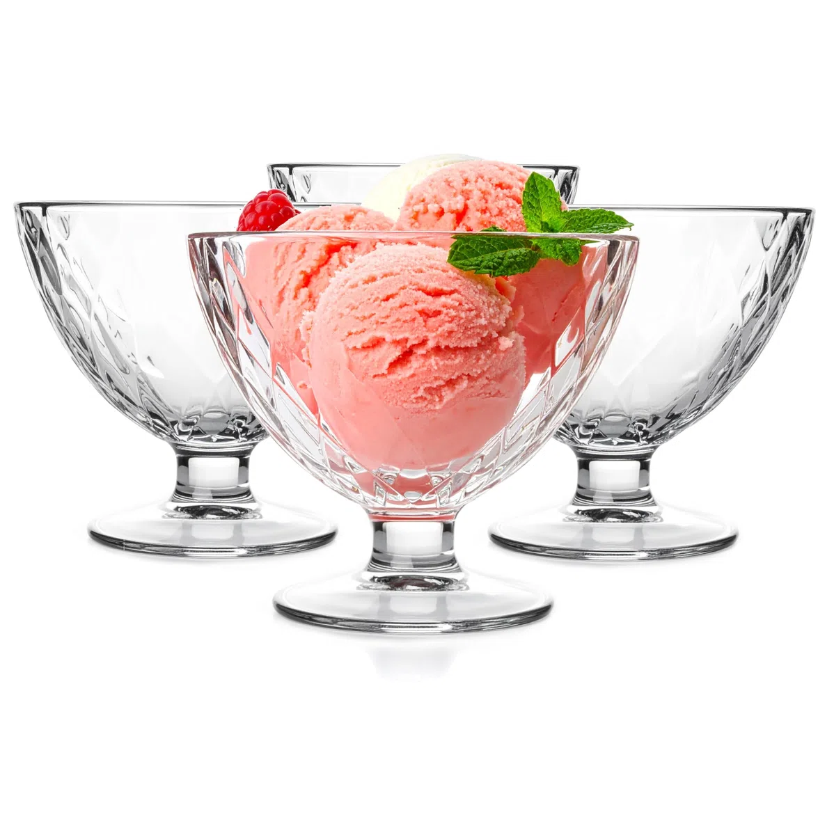 Glasmark KROSNO 1992 Coppa gelato Coppa gelato Dessert 310 ml Vetro robusto lavabile in lavastoviglie Laccato trasparente