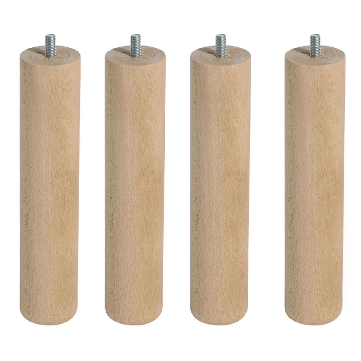Vallatex - Confezione di 4 piedi per rete con doghe di legno, dimensioni 25 x 3 x 4 cm, colore: faggio 25 x 3 x 4 cm. Faggio