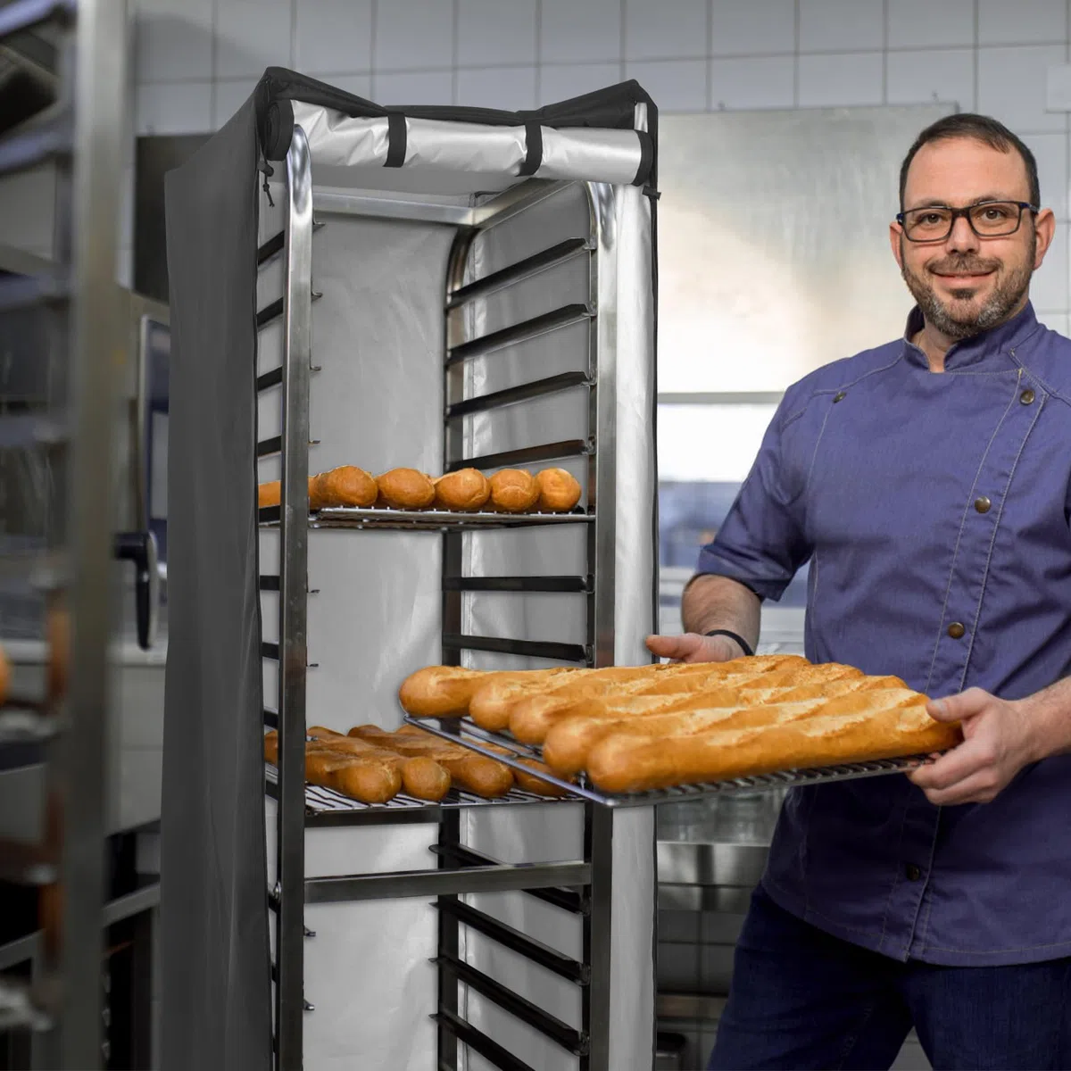 Copertura Protettiva per Griglia e Teglia da Forno Oxford Nero 420D 59X72X163 CM Copertura per Portapane e Rack da Panetteria Resistente e Salvaspazio per Uso Cucina