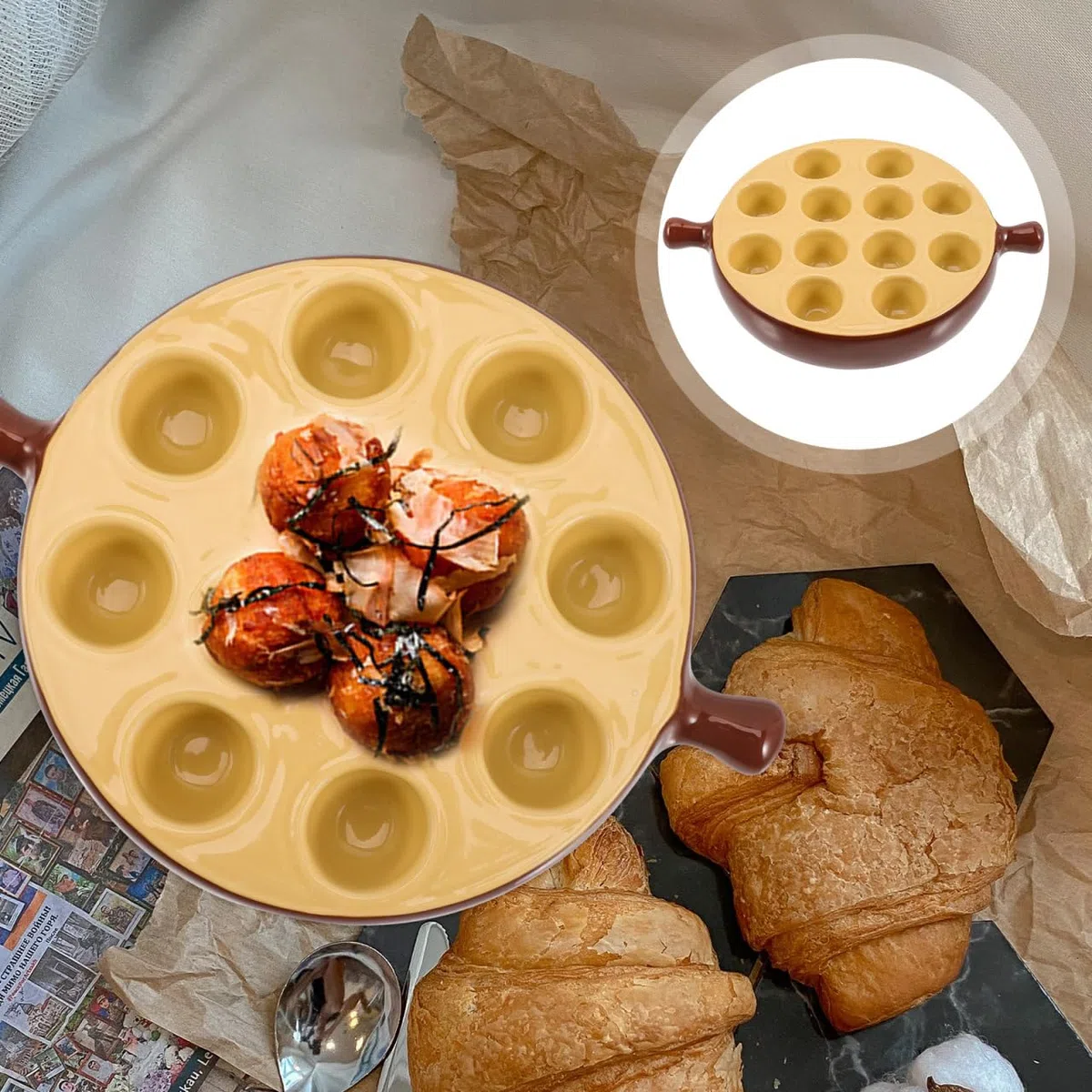 Homoyoyo Piatto per forno, piastra in ceramica, piastra per forno, piastra per lumache, teglia per lumache
