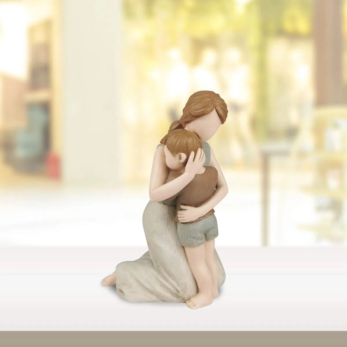 Statuette di statuette di madre e figlio, le più grandi sculture di mamma e bambino, scolpite figure dipinte a mano con carta regalo per l'anniversario di compleanno