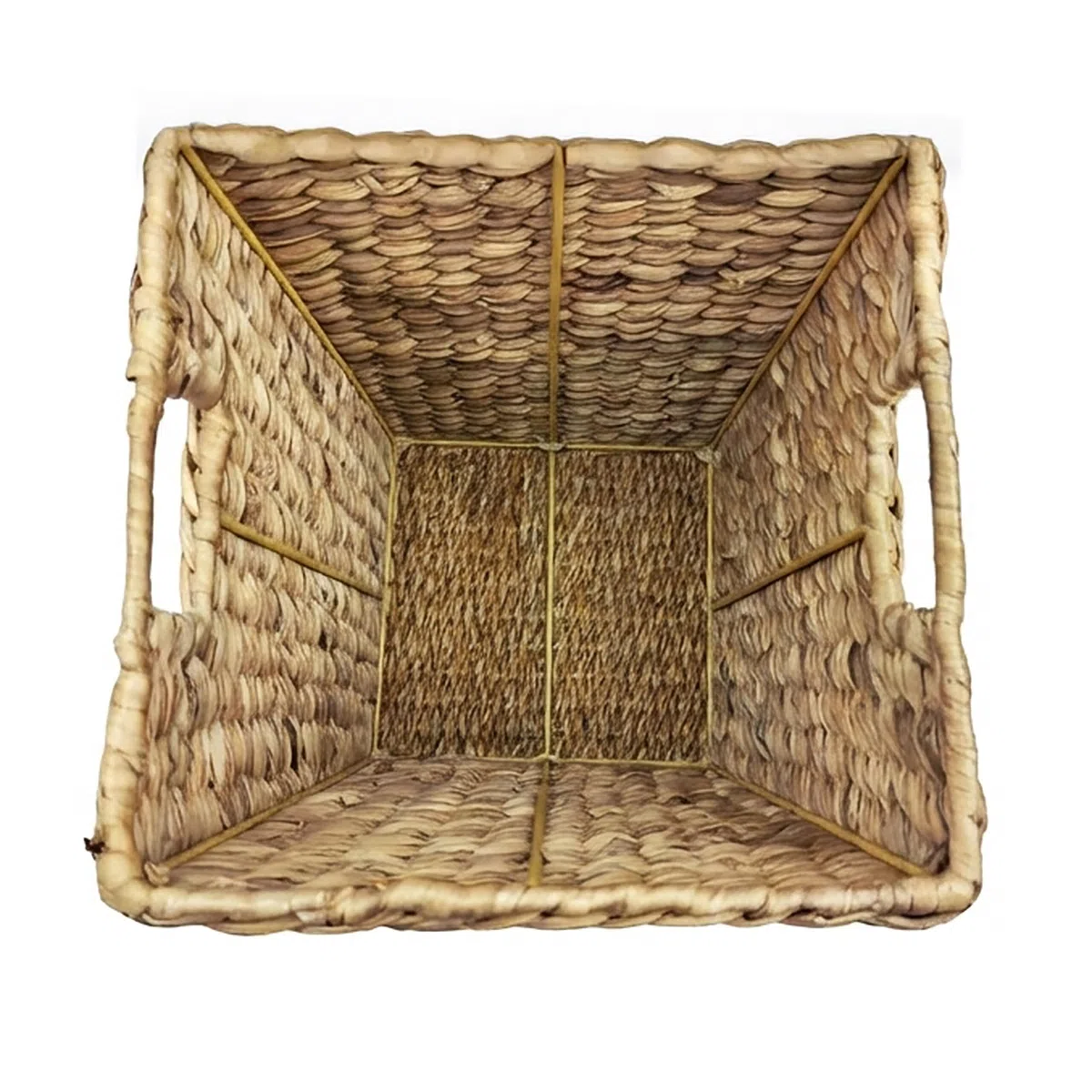 Relaxdays Cestino in giacinto d'Acqua, Quadrato, Naturale, 30x25x25 cm per Ufficio e Soggiorno