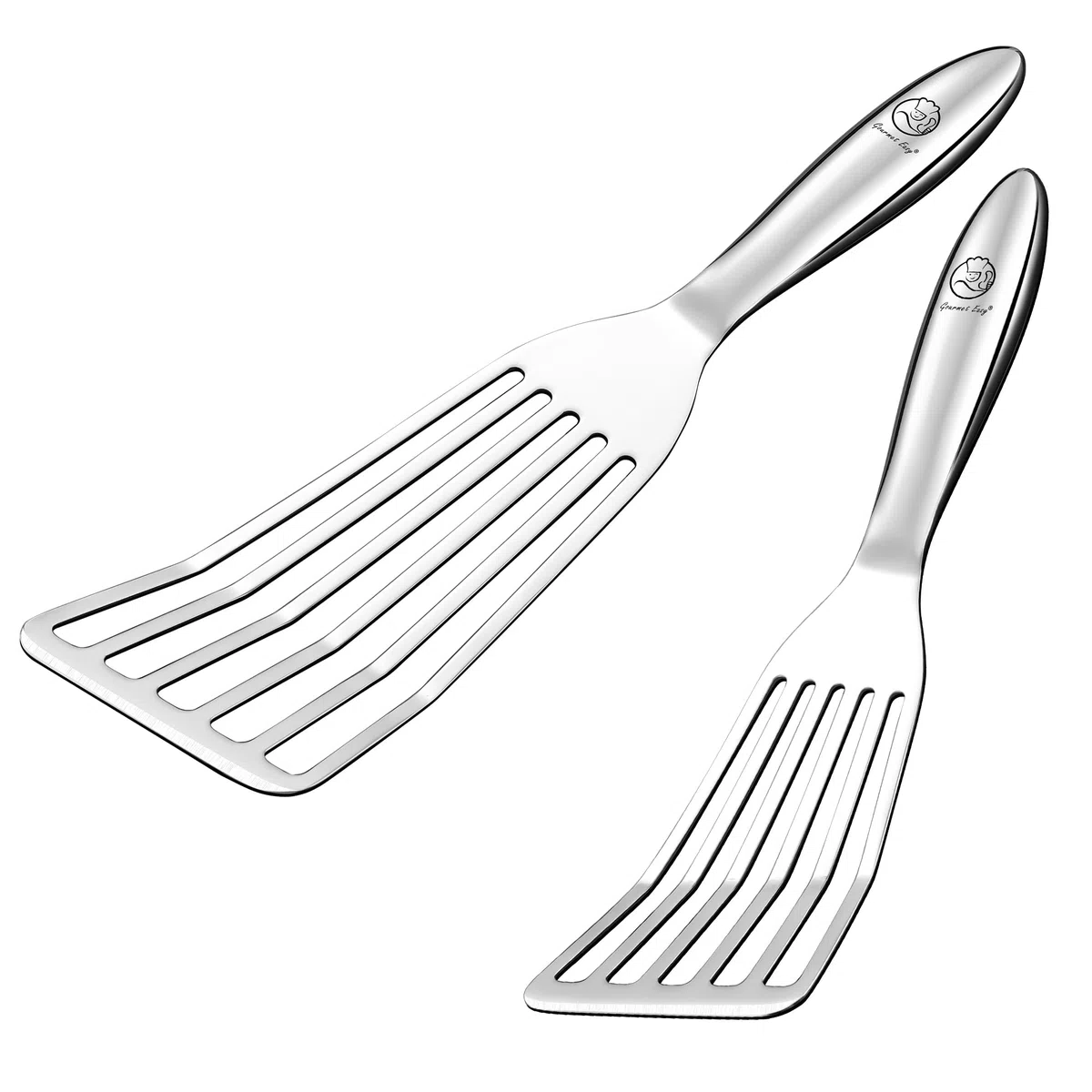 Set di Paletta cucina in acciaio inox - 1x Spatola per Pesce e Spatola per Cucinare Carne Gnocchi Uova - Impugnatura ergonomica - Lavabili in Lavastoviglie