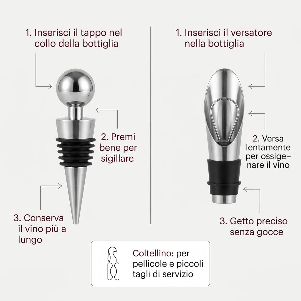 Set Accessori Vino in Scatola di Legno con Scacchiera – Cavatappi, Apribottiglie, Kit Sommelier Completo – Idea Regalo Elegante per Amanti del Vino e degli Scacchi