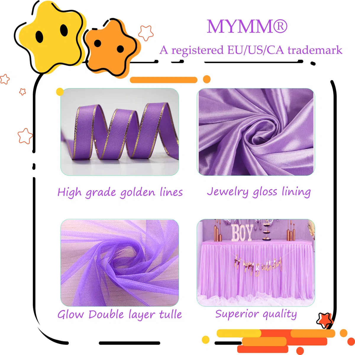 14ft / 426cm Viola Gonna da Tavolo, Garza da scrivania in Tulle Romantico, Decorazione da tavola, tovaglia da Tavolo per Tutu con Fiocchi di Neve, per Shower, Matrimonio, Compleanno,Natale
