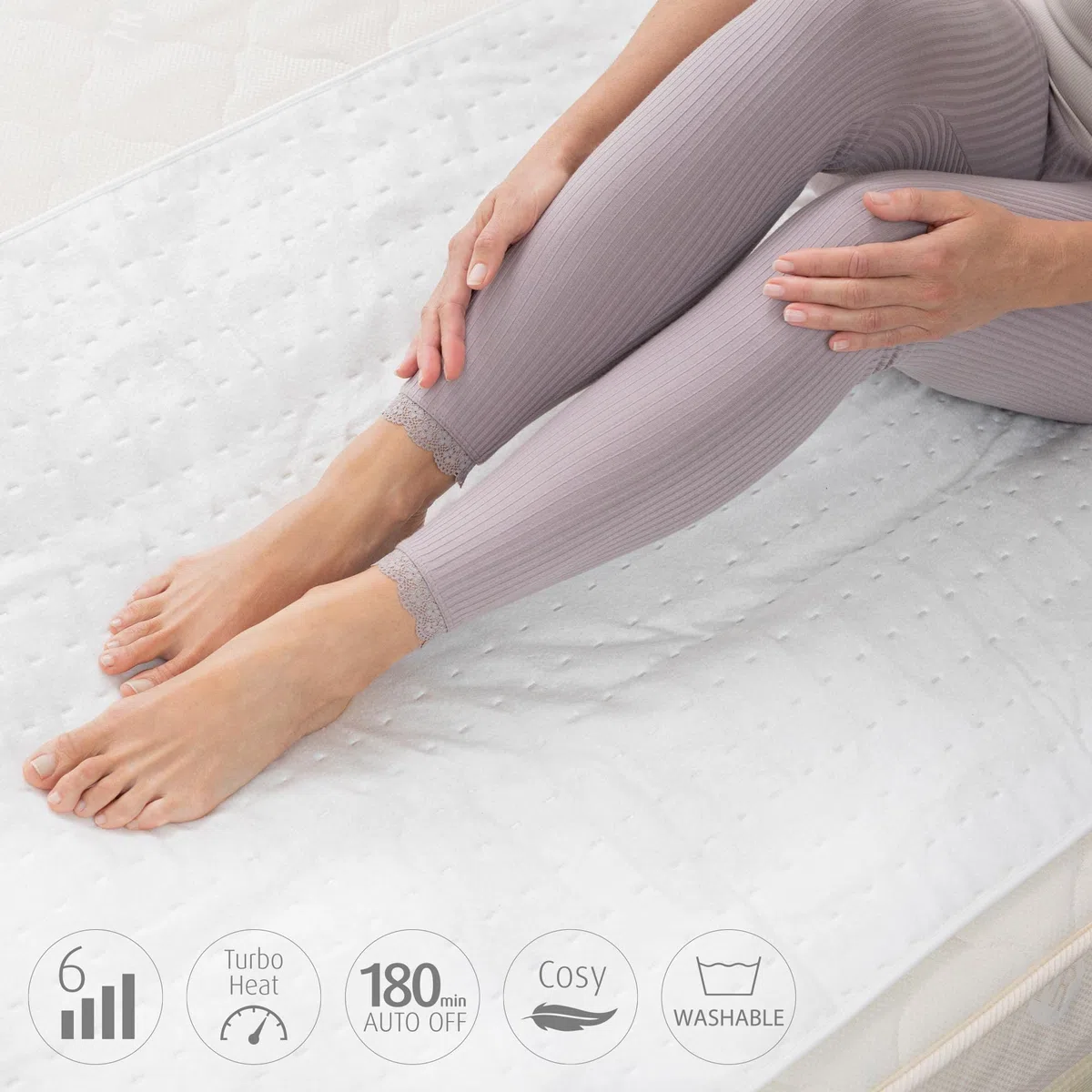 medisana HU 662 Sottocoperta elettrica, 150 x 80 cm, protezione da surriscaldamento a spegnimento automatico, 6 impostazioni di temperatura, lavabile, scaldamaterasso adatto a tutti i materassi