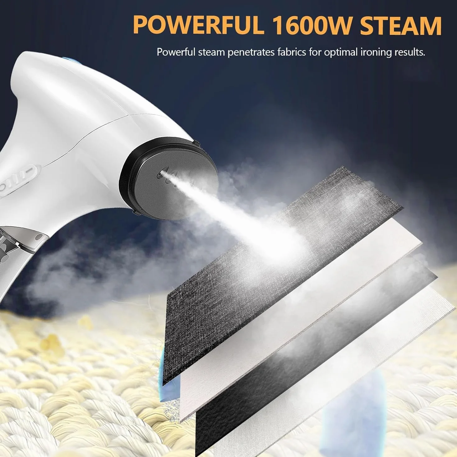 Ferro da Stiro Verticale 1600W, Stiratrice Verticale a Vapore Costante 25 g/min, Stiro Verticale da portatile da Viaggio Riscaldamento Rapido 30S da 2 in 1 Steamer per Stira Camicie, Bianco