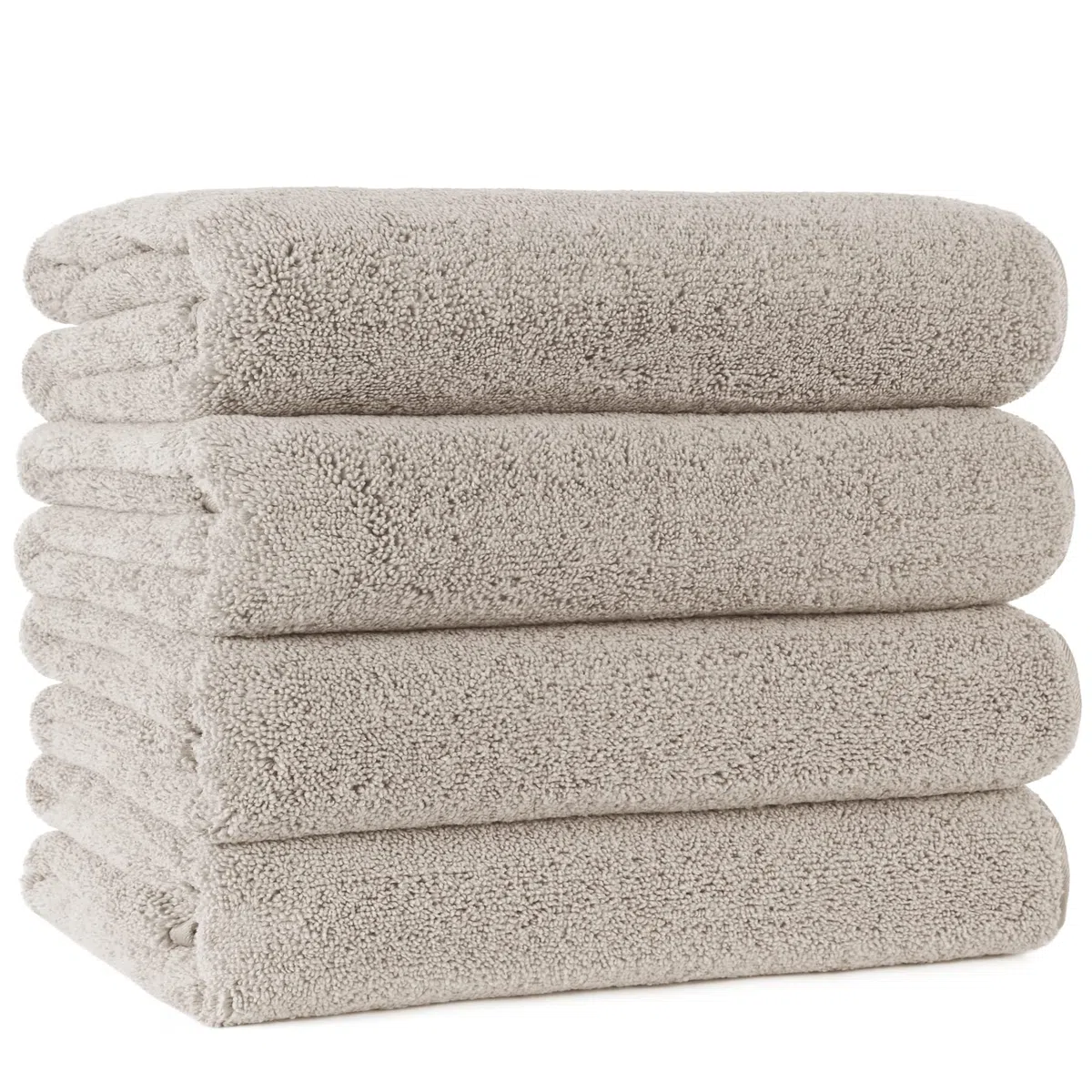 Polyte - asciugamano bagno premium in microfibra anti-pelucchi - ad asciugatura rapida - beige - 145 x 76 cm - set 4 pezzi