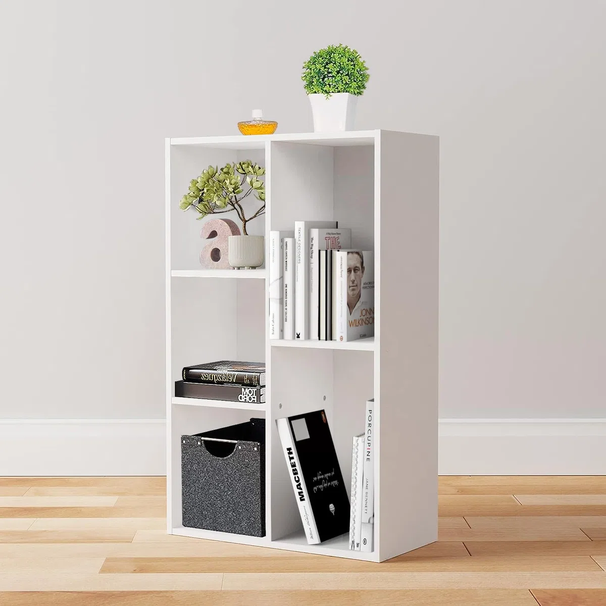 Amazon Basics Estantería 5 compartimentos cubo, blanco, 50 x 24 x 80 cm | librería