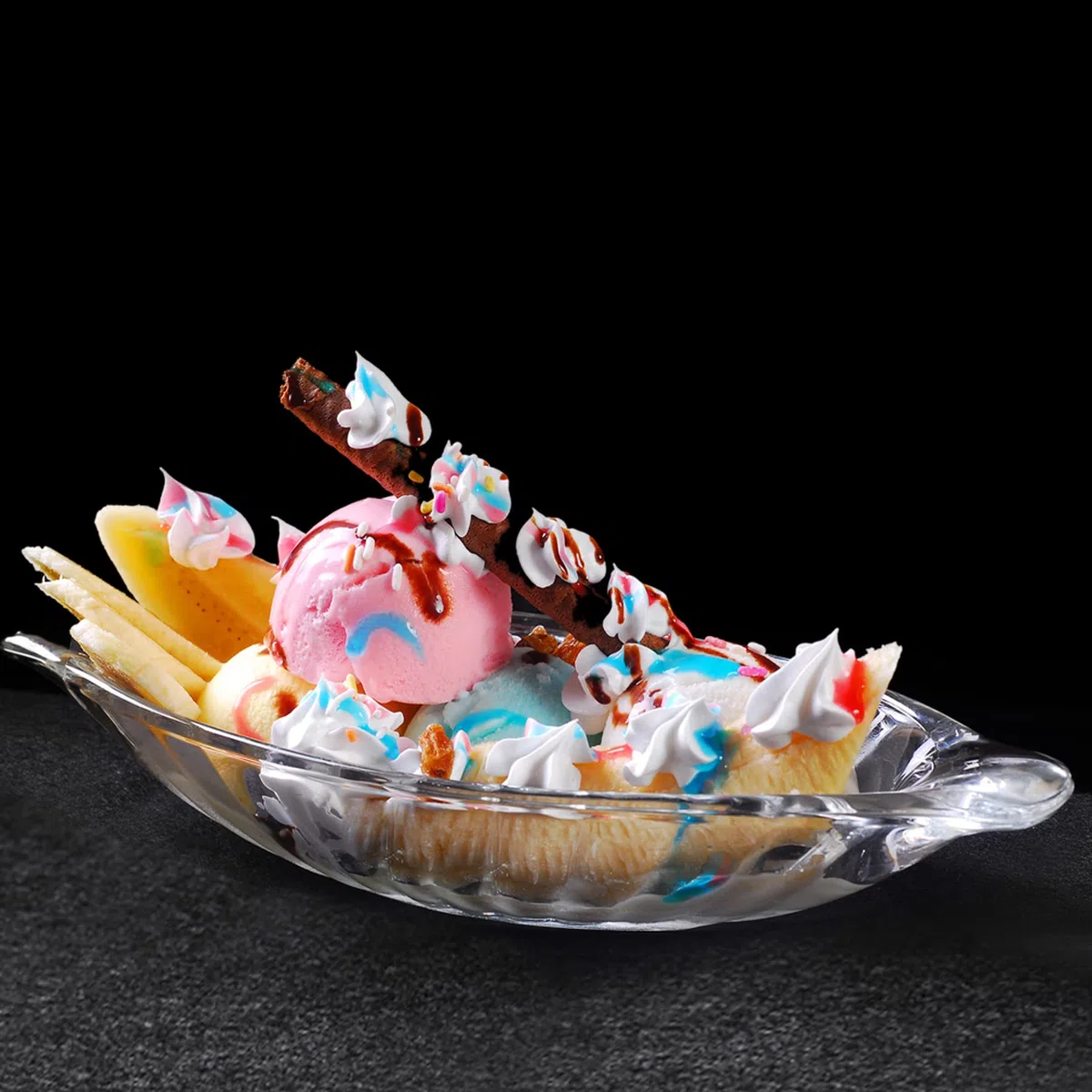 Banana Split Dish Boat, Ice Cream Sundae Piatto, Piatti Dessert Chiaro 4 Set 180ml