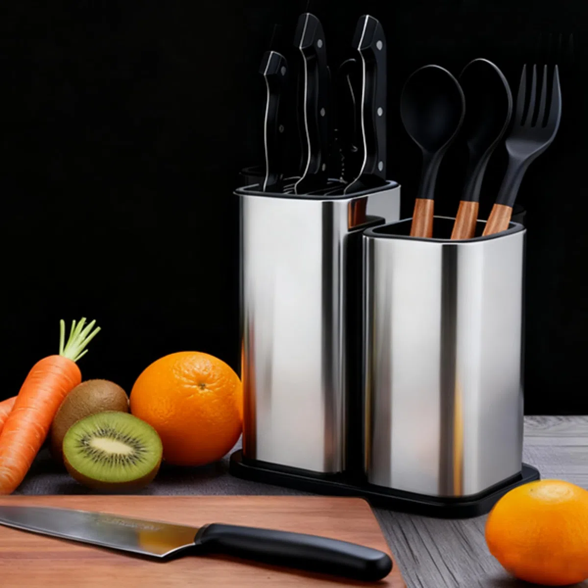 Portacoltelli universale, portacoltelli in acciaio inossidabile Portautensili per coltelli grandi Stoccaggio utensili da cucina Accessori per utensili da cucina Rimovibile Facile da pulire cuci
