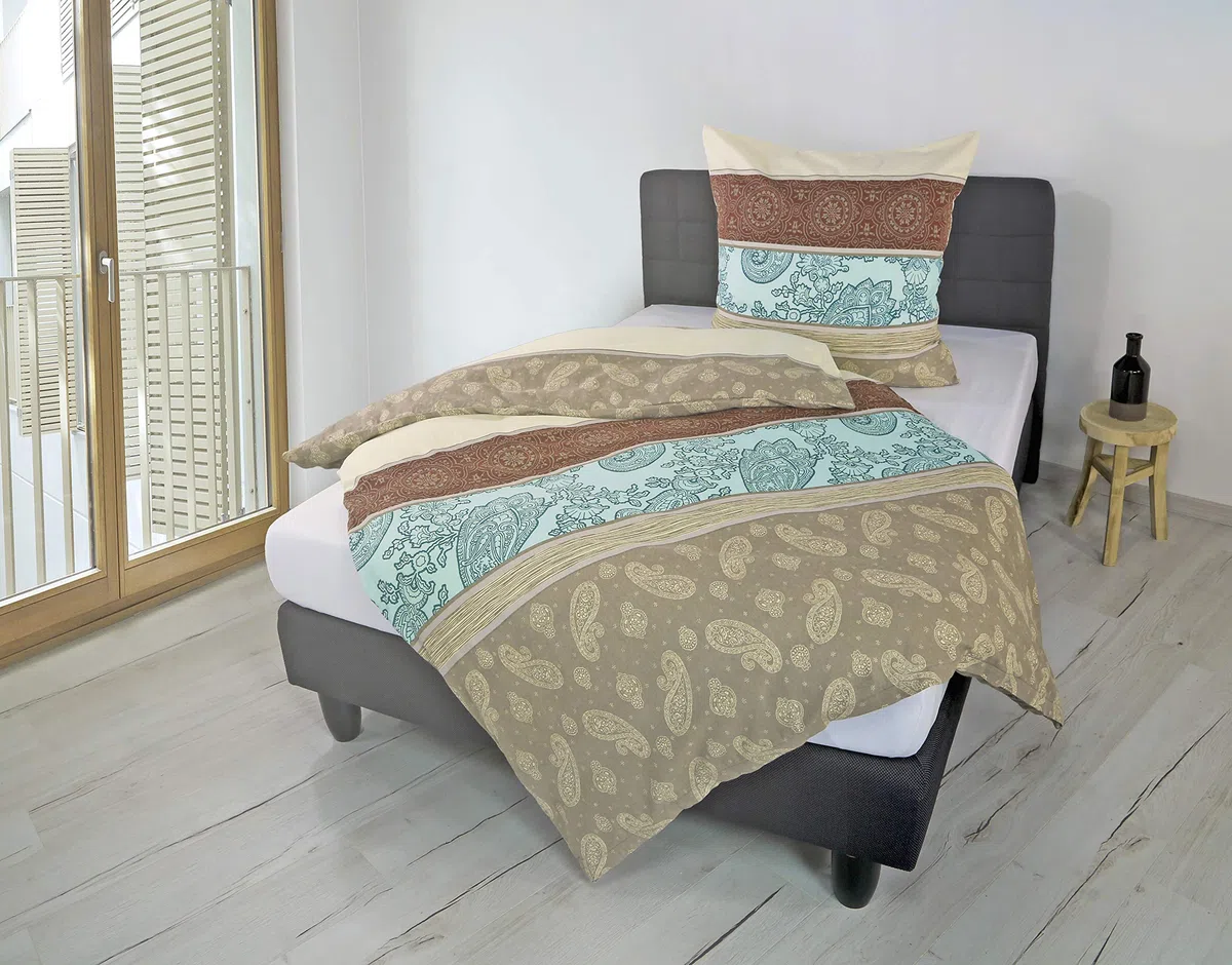 Bierbaum, Set di lenzuola singolo di flanella, Multicolore , 135 cm x 200 cm