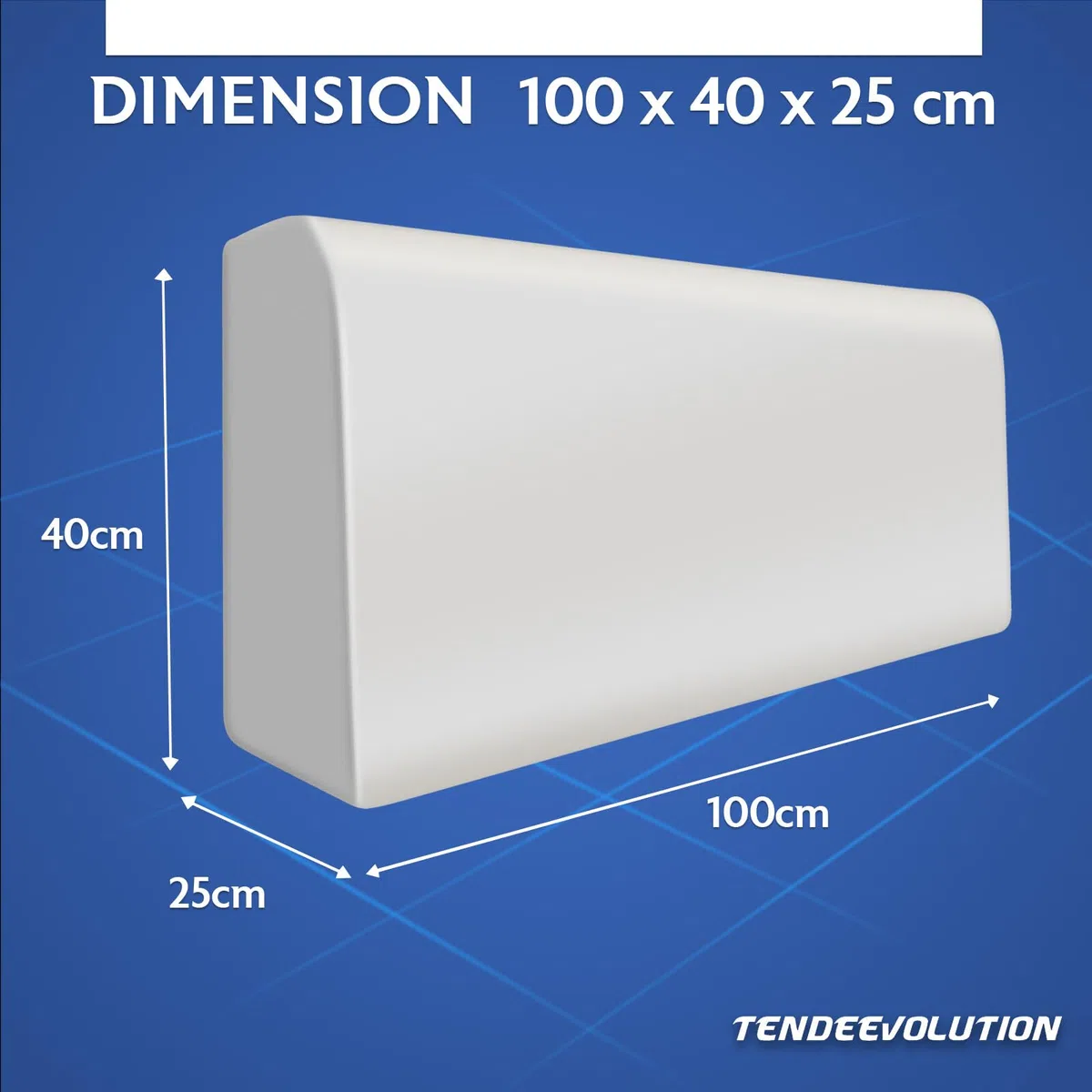 TENDEEVOLUTION Cuscino Schienale Divano Sagomato in Gommapiuma 100 x 25 x 40 Cm. Spalliera Divano o Cuscino Schienale Letto a Ponte, Gommapiuma Per Divani e Poltrone Indeformabile