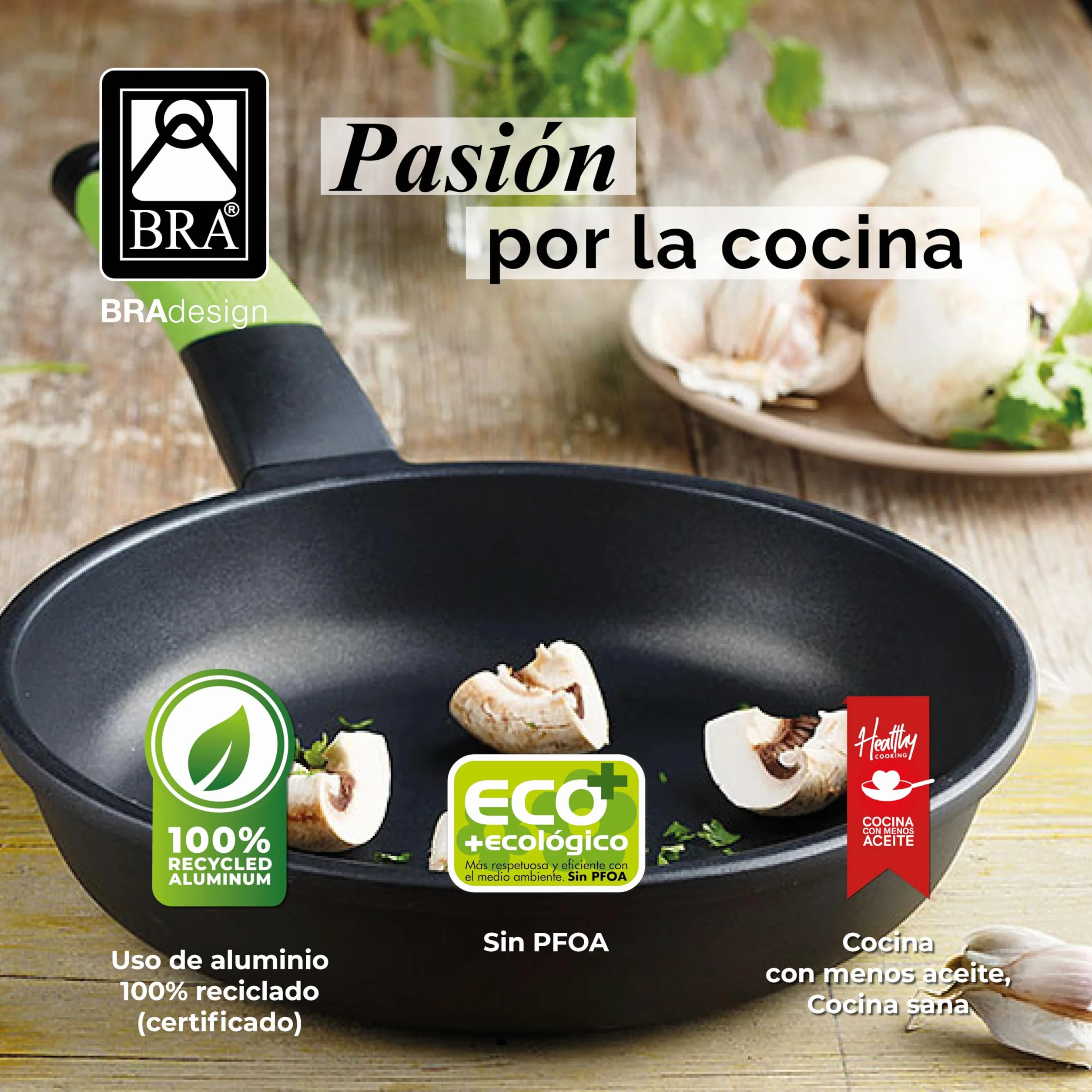 BRA Prior | Set di 2 Padelle, 20-24 cm, di Alluminio fuso + 1 bra safe