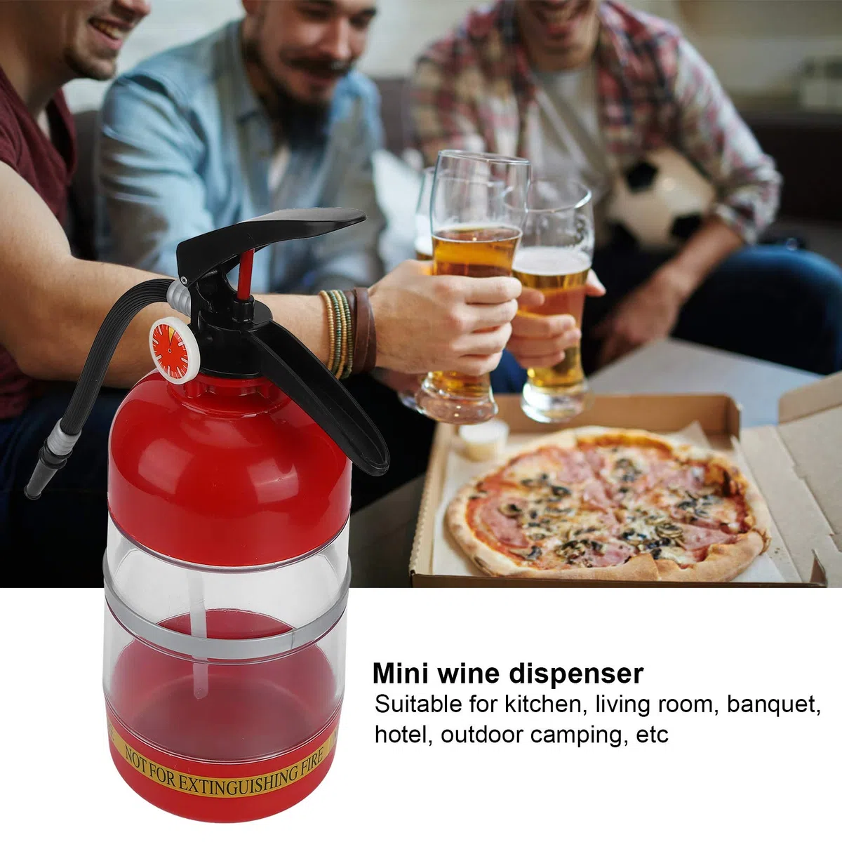 Dispenser di Birra, Distributore di Liquori per Bevande Dalla Forma Innovativa da 2 Litri, di Erogazione Portatile per Bar Domestico per Birra Alla Spina e Birra