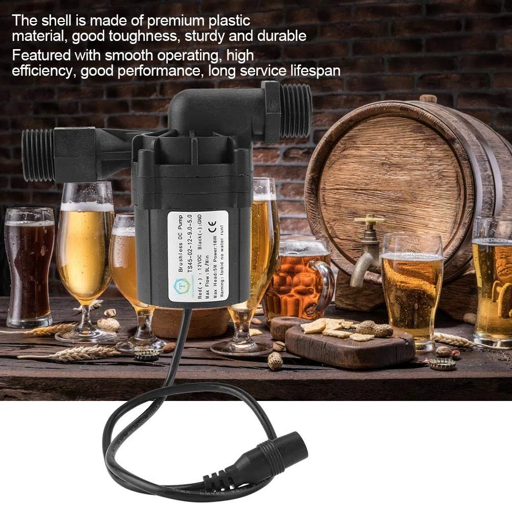Zerodis Birra Pompa di Birra DC 12V 18W Homebrew Pump Circulation Pompe per Birra per Case(Without Connector)
