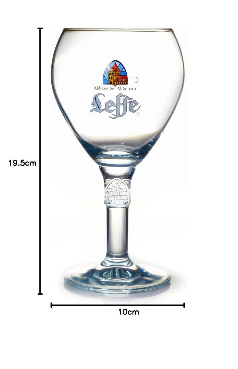 LEFFE - Bicchieri da Birra Originali Leffe in Puro Vetro - Calici da Birra Leffe Ufficiali da 25cl - Set da 6 Bicchieri