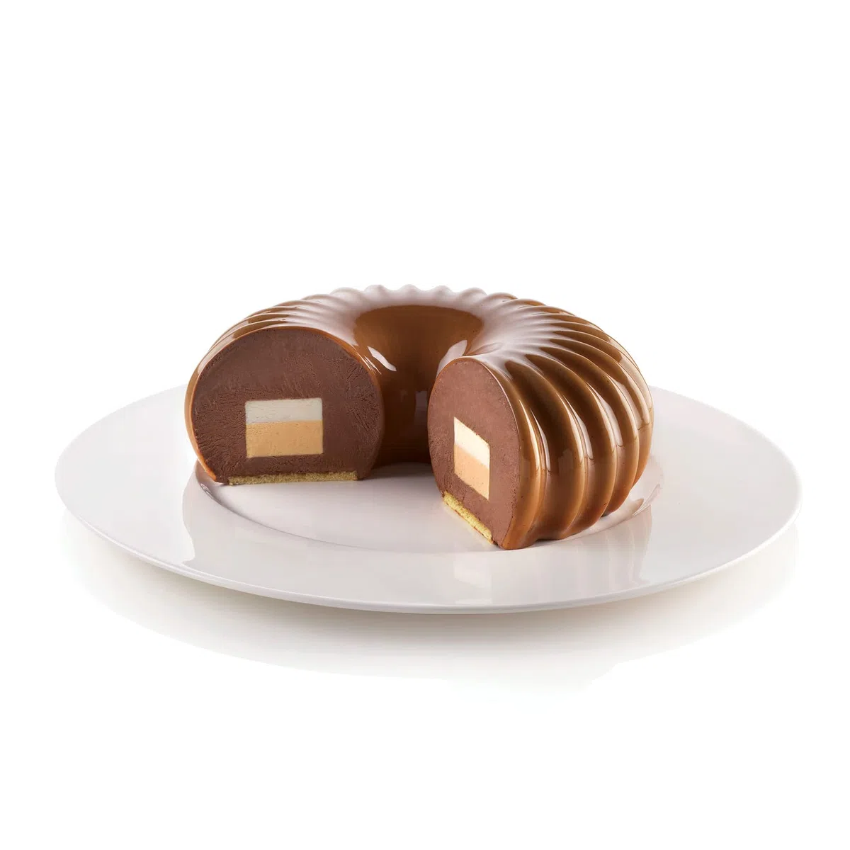 silikomart | Set in Silicone per Torta Moderna GOCCIA + MULTI-INSERTO ROUND, Antiaderente, Confezione da 2 Stampi per Dolci Multiuso, Made in Italy