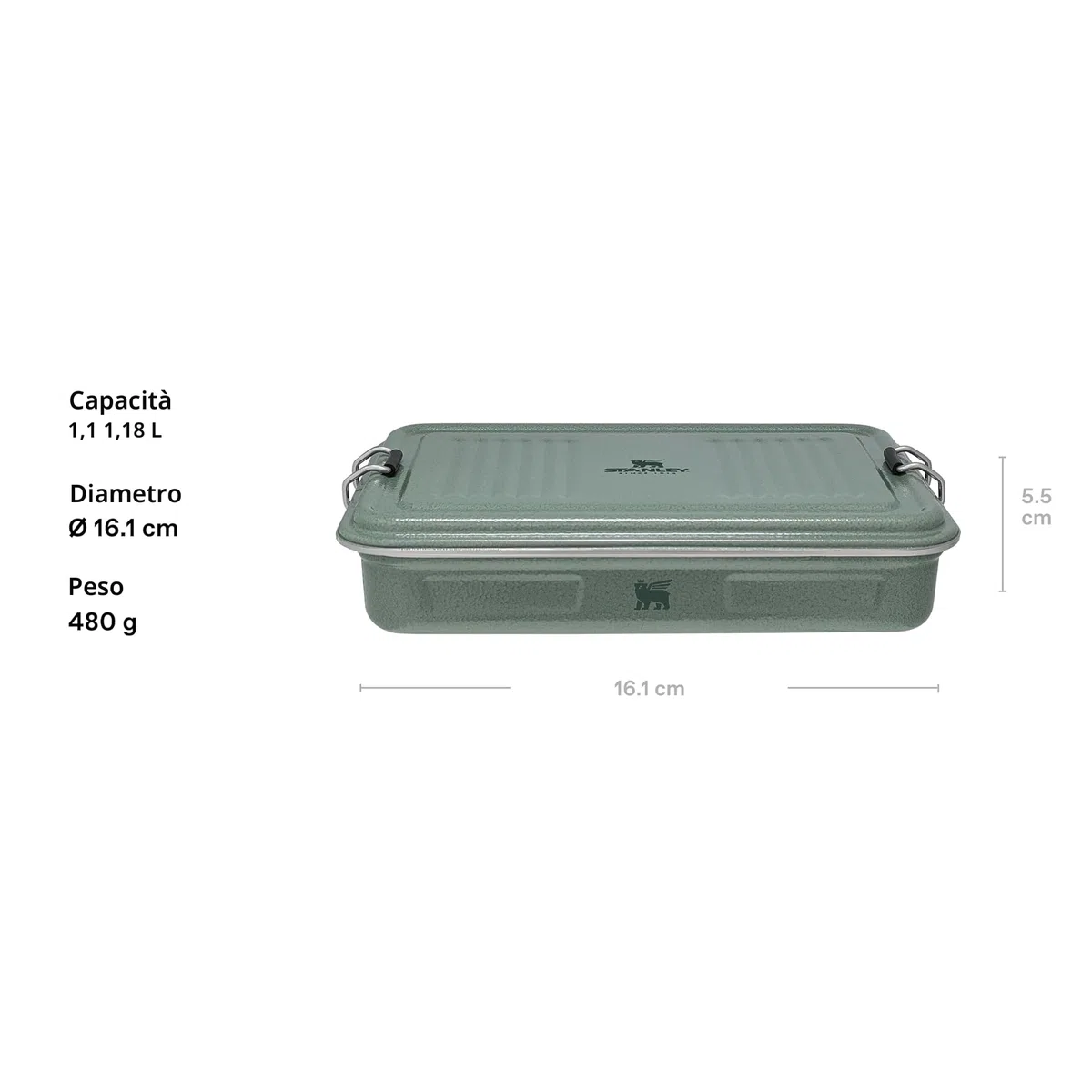 Stanley 1913 The Useful Classic Box - porta pranzo in acciaio inox impilabile - lunch box senza BPA - chiusura sicura - lavabile in lavastoviglie