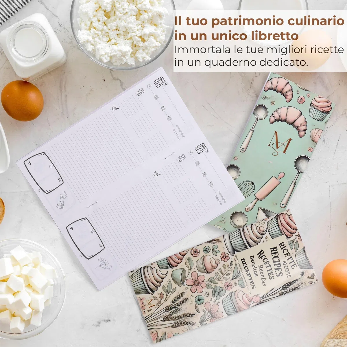 SO’Maison Sifone Panna e Crema 500 ml – Sifone da Cucina Professionale, Design Crema Vintage, con Ricettario da Compilare – Accessori per Pasticceria
