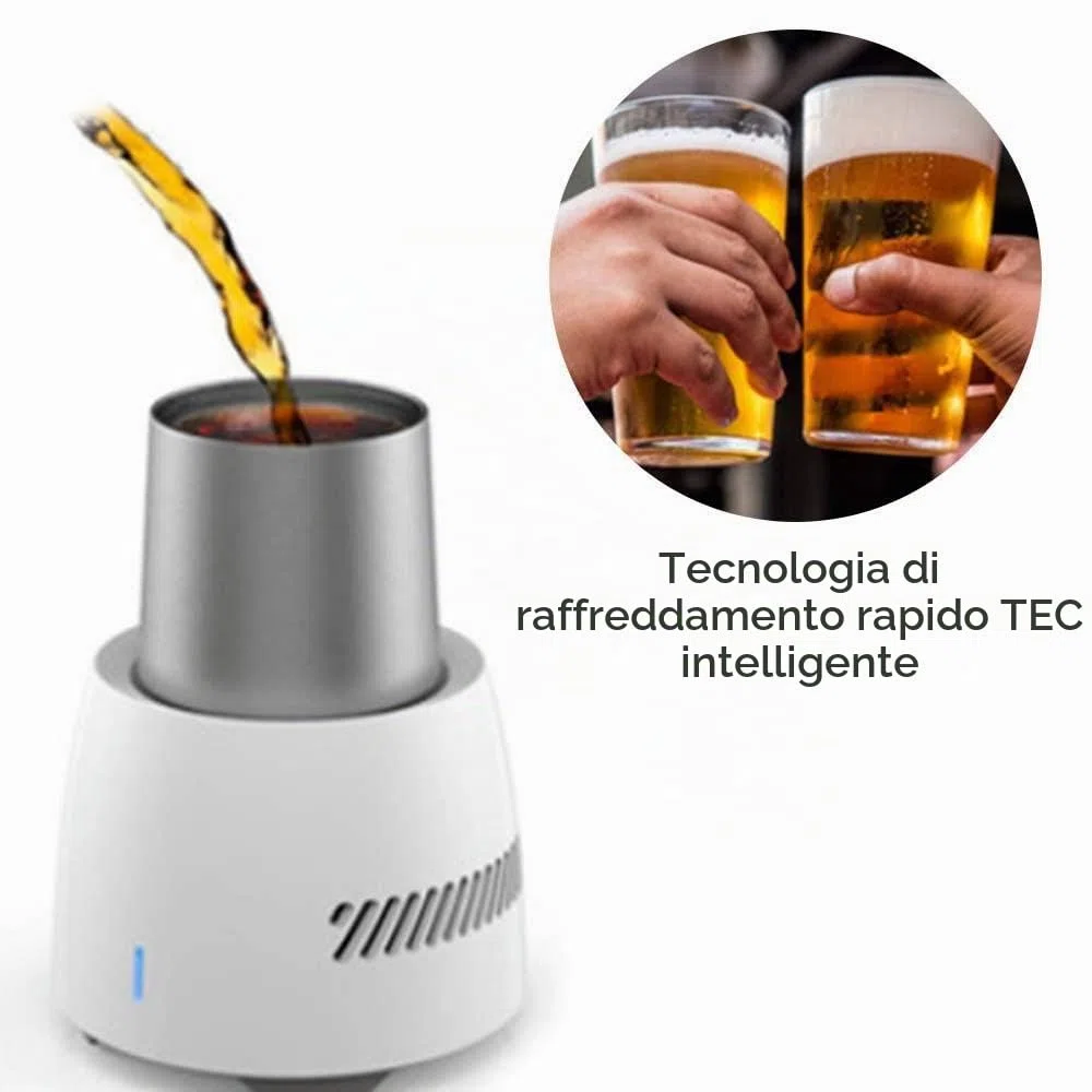 Raffreddatore Rapido per Vino, Mini Frigorifero Elettrico per Bottiglie, Coppa di Raffreddamento per Bottiglie di Vino o Champagne, Birra Ghiacciata, Bevande Portatile per Casa, Ufficio, Viaggi