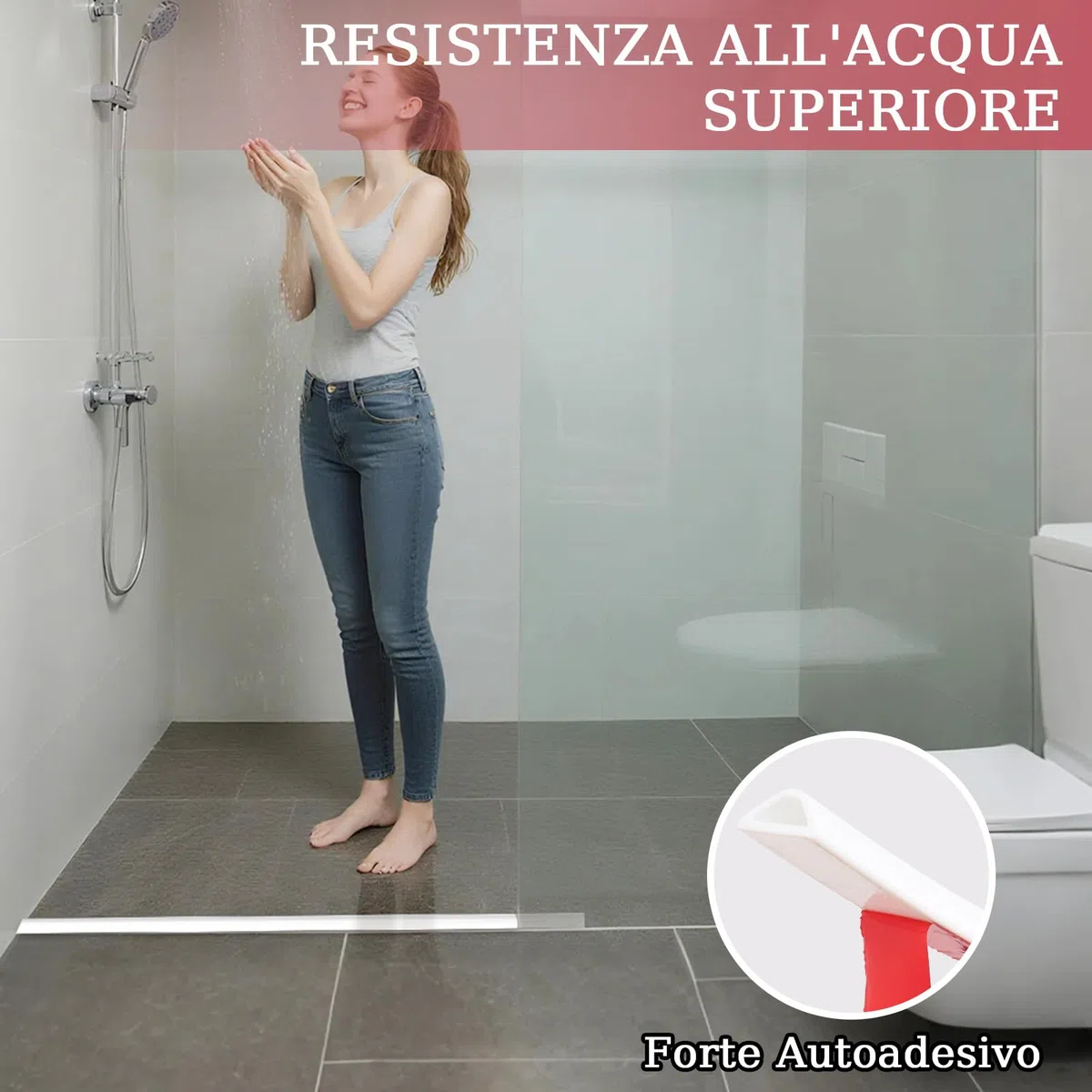 alophoty 350cm Barriera Doccia Ferma Acqua - Bordo per Piatto Doccia, Barriera Antiacqua per Doccia, Silicone Flessibile e Durevole, Aderenza Potente, Facile da Installare, Bianco