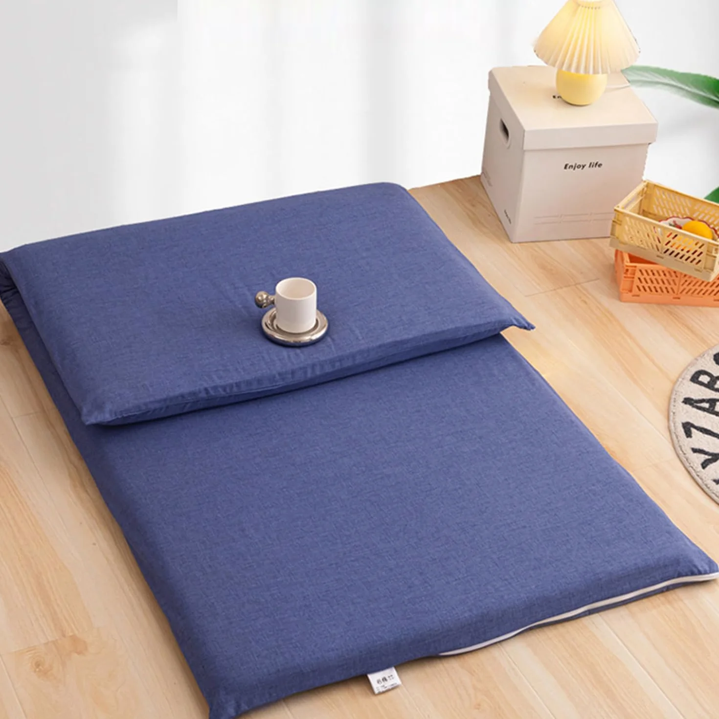 Fodera Futon Morbida 100% per Materasso Futon Pavimento Shikibuton Tradizionale,Copertura Protettiva per Tappetino Tatami Cotone Lavabile con Cerniera,Senza Materasso,Verde,80x190cm/31x75