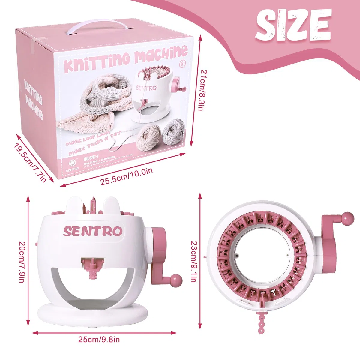22 Aghi Macchina per Maglieria, Macchina Da Cucire Per Maglieria A Mano, Kit per Maglieria Fai da Te a Doppia Faccia Rotante per Sciarpe, Cappelli, Calzini, Vestiti e Altro (Stile 1)
