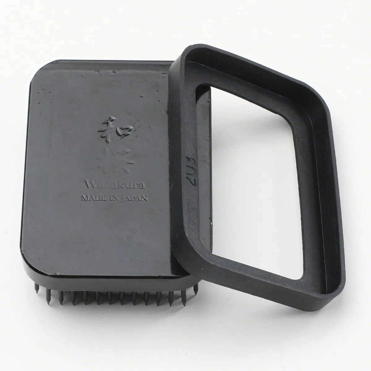 Wazakura Kenzan Ikebana Nero Porta Fiori (83mm) Rettangolare, Strumento Giapponese per l'Arrangiamento Floreale, Accessori Pin Frog - Kenzan Rettangolare Nero 83mm