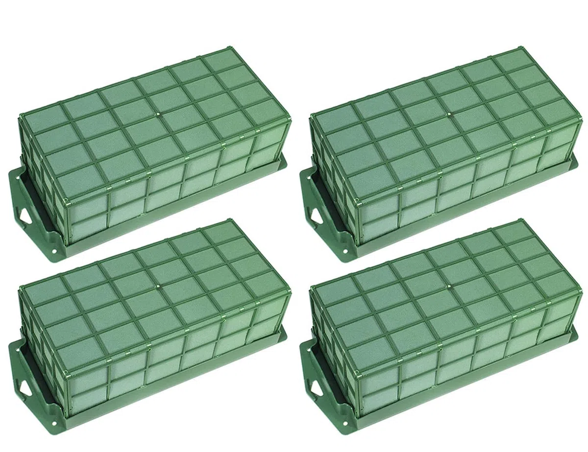 Verde Schiuma Floreale Rettangolo Gabbia Portafiori con Schiuma Floreale per Fiori Fresci Gabbia Ciotola per Tavolo Centrotavola Arrangement Floreale (4)