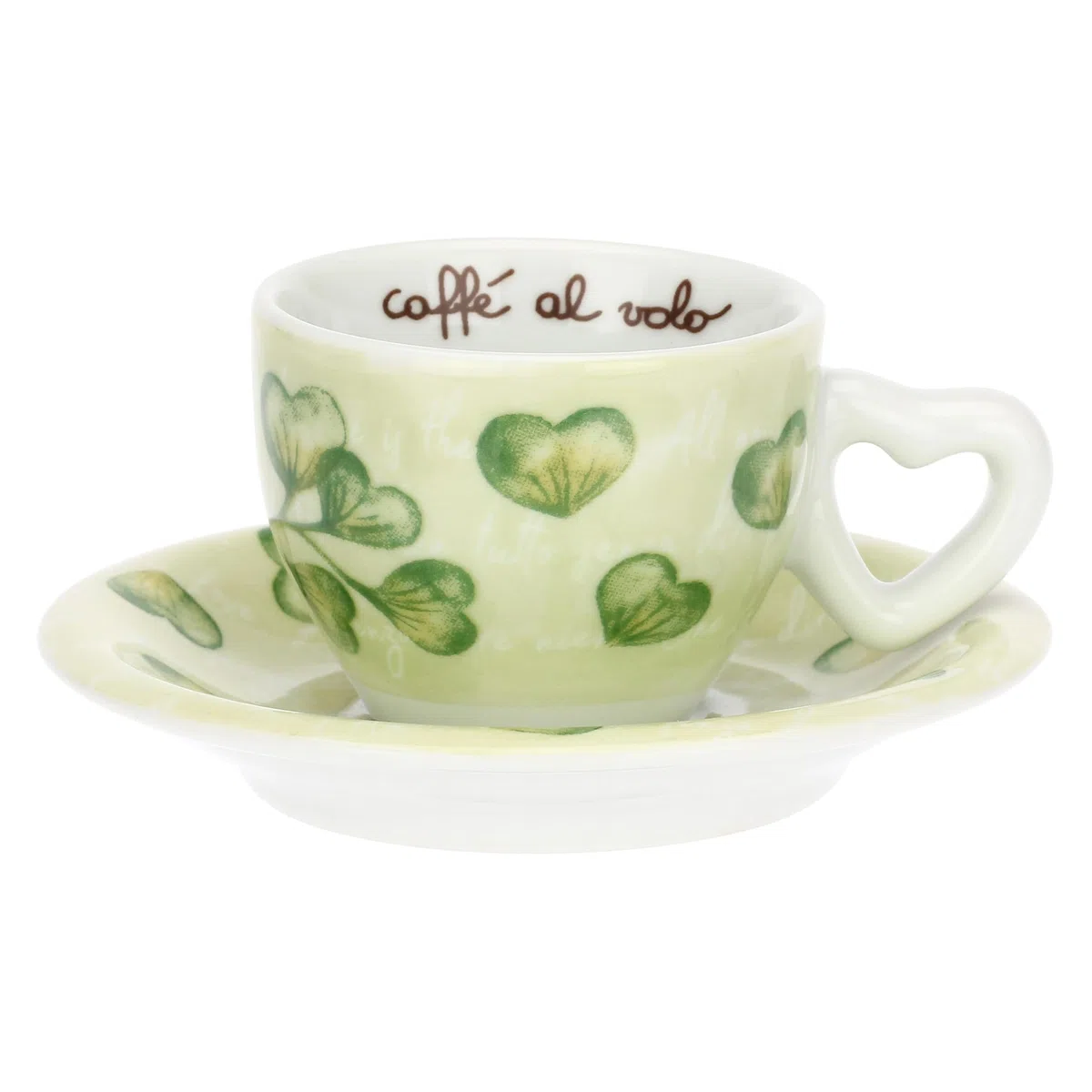 THUN - Set 2 tazze cappuccino - porcelllana - Collezione Cuori in Fiore - 13 x 6 cm