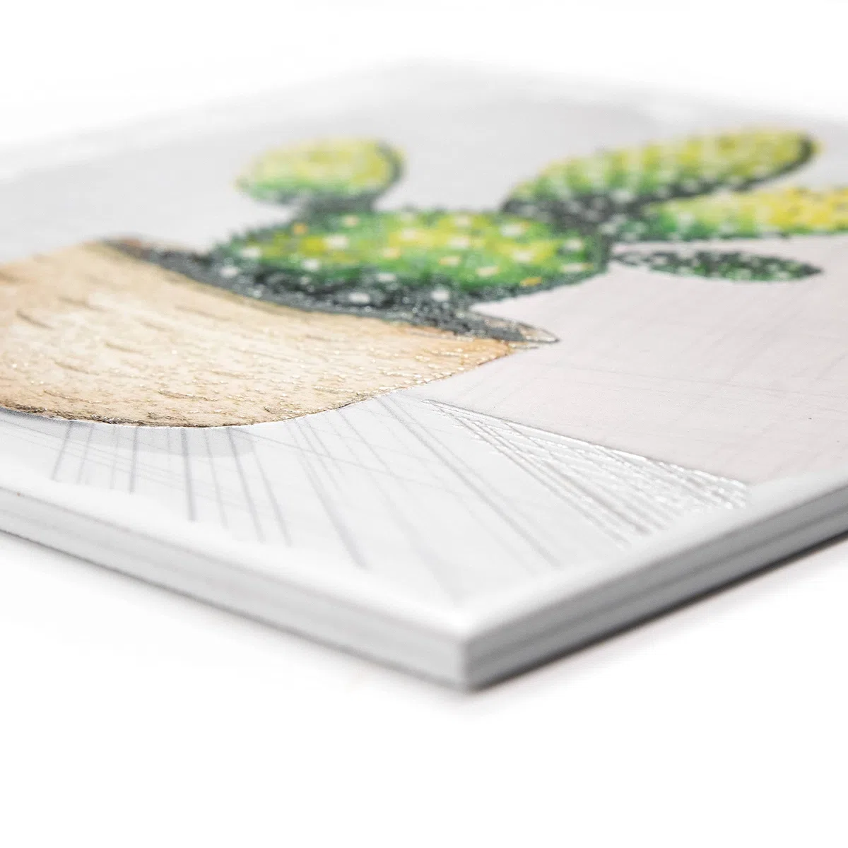 Lupia - Set 4 Quadri in Ceramica Moderna BOTANY con Cornice Shabby Beige, Decorazione Rilievo Vivace, per Soggiorno, Camera, Ufficio, Ideale per Regali, 18x18cm o 29x29cm, Made in Italy 18x18 cm