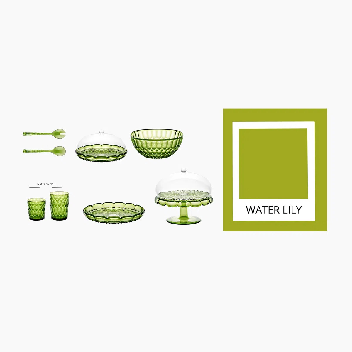 Guzzini - Vanity, Set tortiera, verde ninfea, in Bio-based SAN e Bio-based SMMA - ACQUA