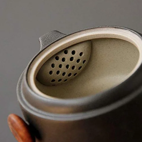 Set da tè Portatile Verde Fatto Un Mano 'Ufficio di Viaggio della Tazza della Tazza del Coperchio della Teiera di Ceramica di Stile Giapponese
