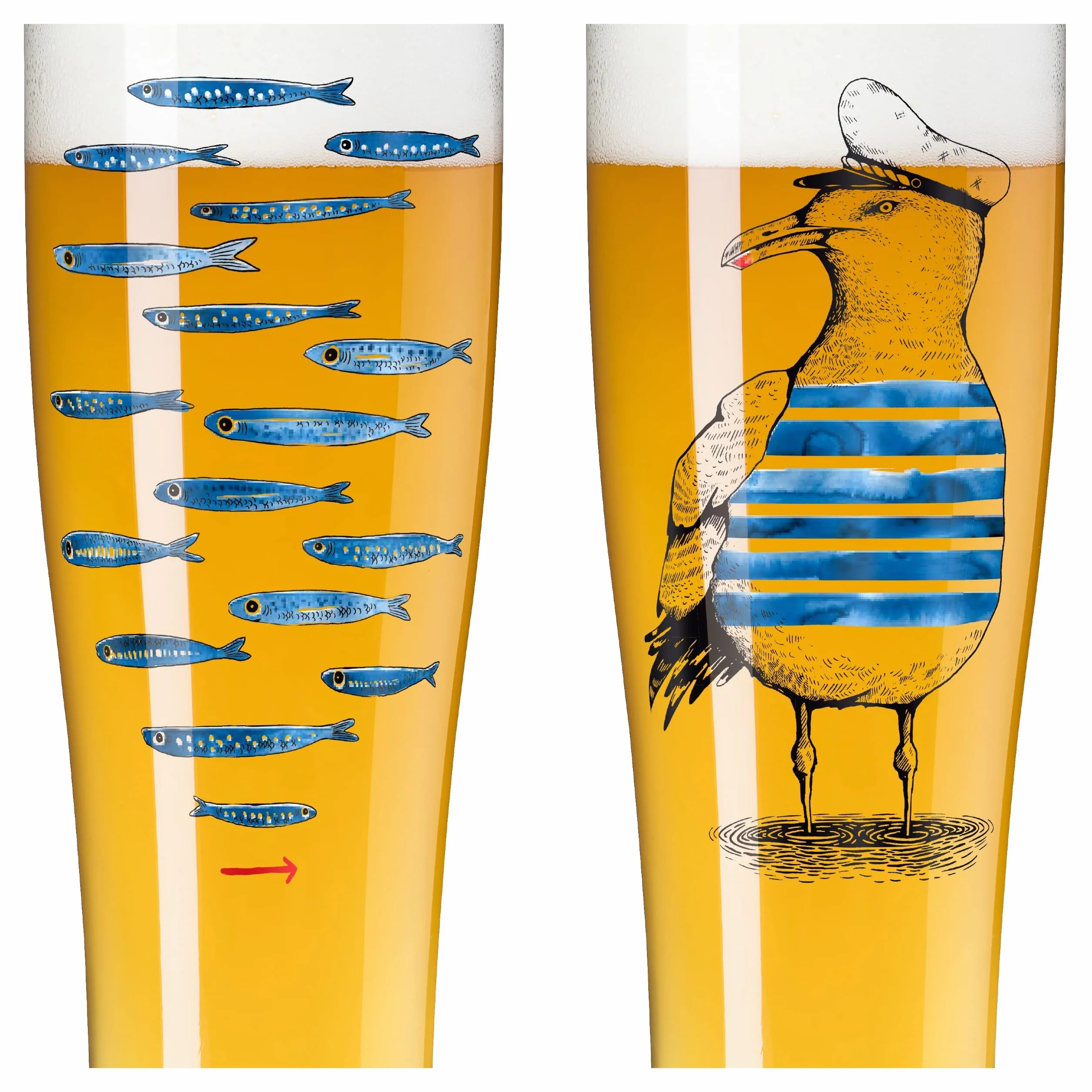 Ritzenhoff 3481007 Bicchiere da birra di frumento 500 ml - Set di 2 - Serie Brauchzeit Set n. 7-2 pezzi con stampa digitale multicolore