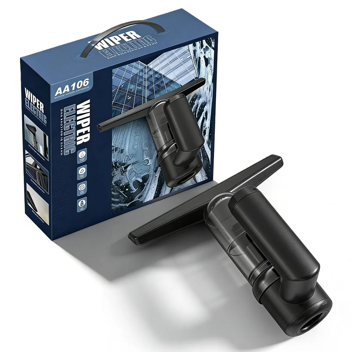 Lavavetri Elettrici, Aspirapolvere Vetro Con Serbatoio 100 ml, 5000 PA Aspirazione, Per Finestre, Specchi E Piastrelle, Tergicristallo