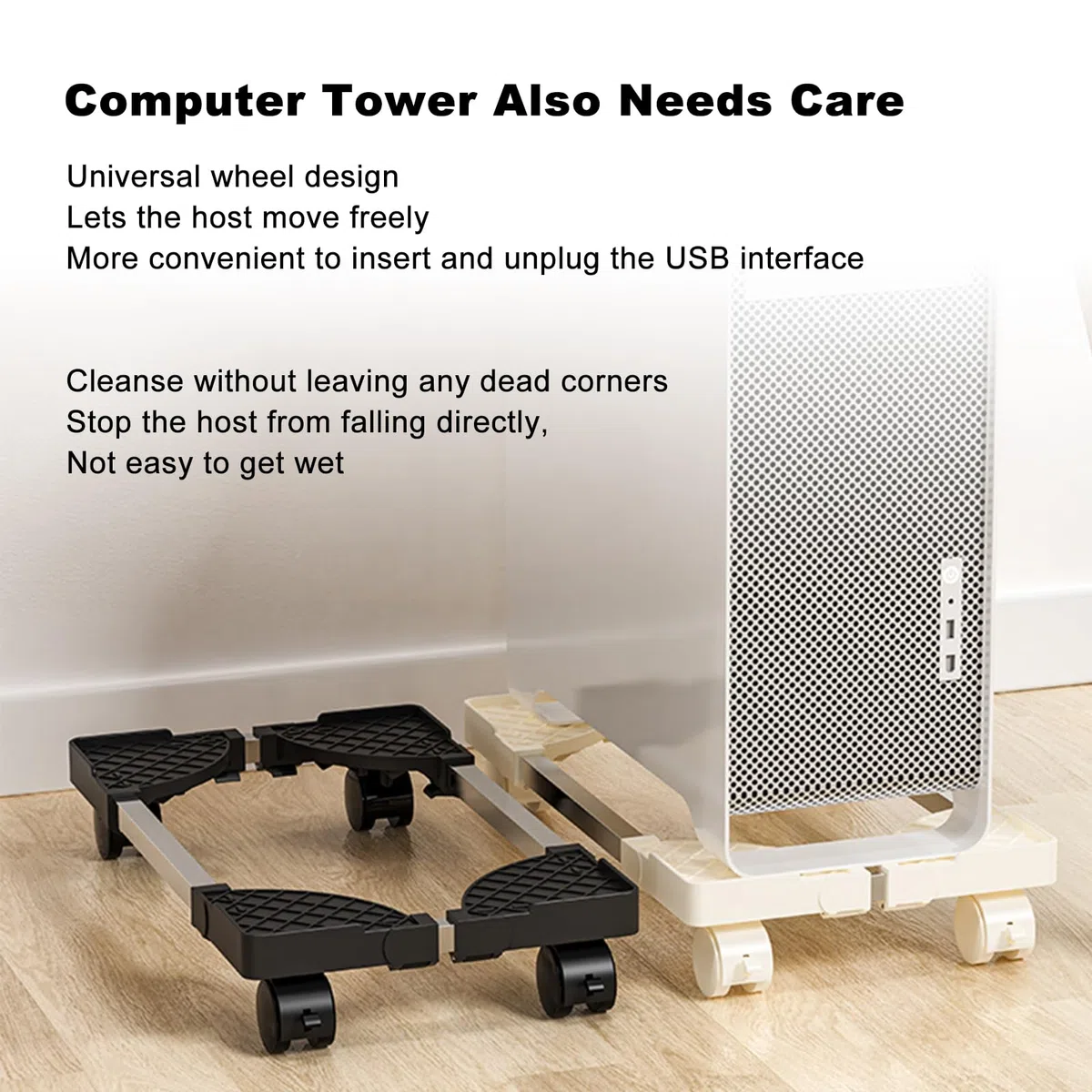 docooler Supporto per Torre per Computer Supporto per CPU Mobile Regolabile con Ruota Universale Supporto per Torre per PC in Acciaio Inossidabile per Ufficio Domestico sotto la scrivania