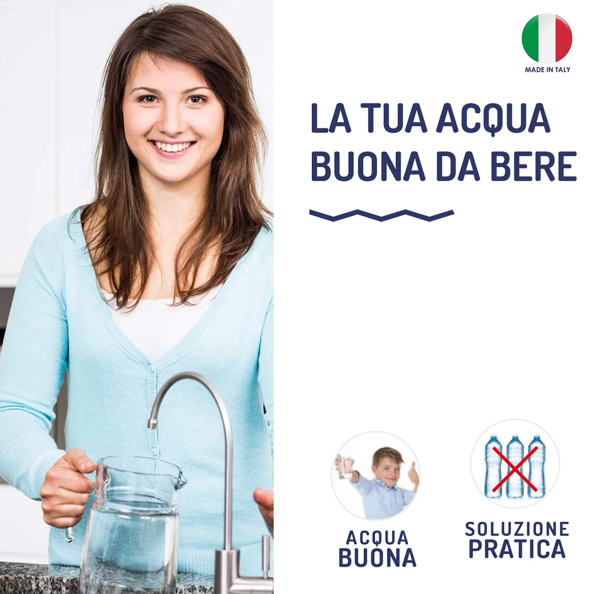 AQUASAN Aquacompact Nuovo Kit 2000 Litri - Filtro Rubinetto Anticalcare con 2 Cartucce, Depuratore Acqua Potabile, Riduce Microplastiche Rimuove Gusto Odore (White)