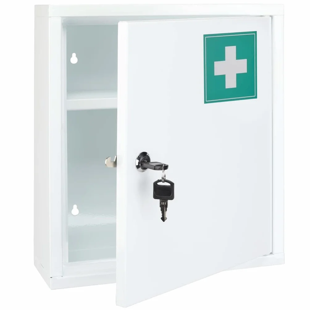 Haushalt , Armadio per medicina internazionale in acciaio inossidabile, Bianco, 31.5 x 10 x 36 cm