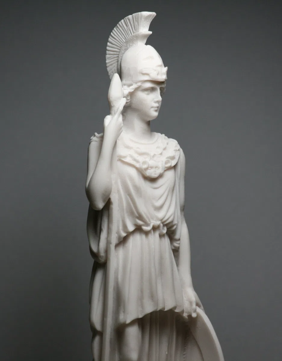 Statua in alabastro Atena Minerva della Saggezza, realizzata a mano, 24,9 cm