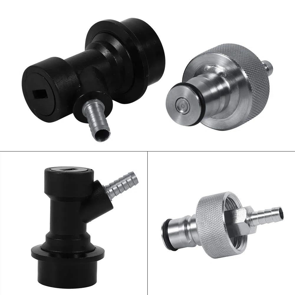 Haofy Tappo Carbonatazione Acciaio Inox 1/4" Barb per Bottiglie Plastica e Connettori Sfera. Alta Qualit¨¤. Adatto per Birra Soda Acqua Succo. Facile da Usare. Multi-funzione.