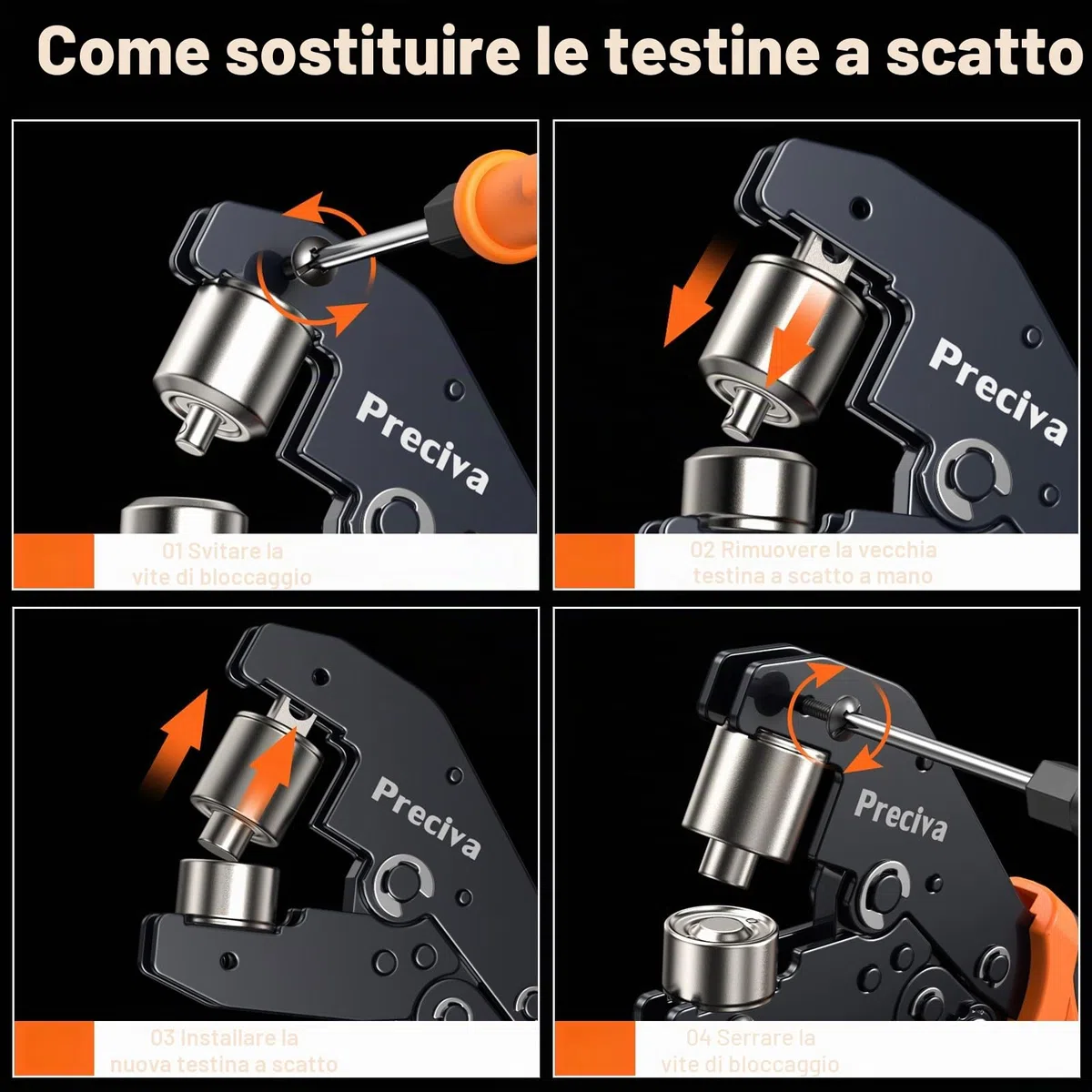 Preciva Set professionale di pinze per occhielli con 300 occhielli (diametro 10 mm), occhiello magnetico, occhielli per tessuti, teloni e tende da sole