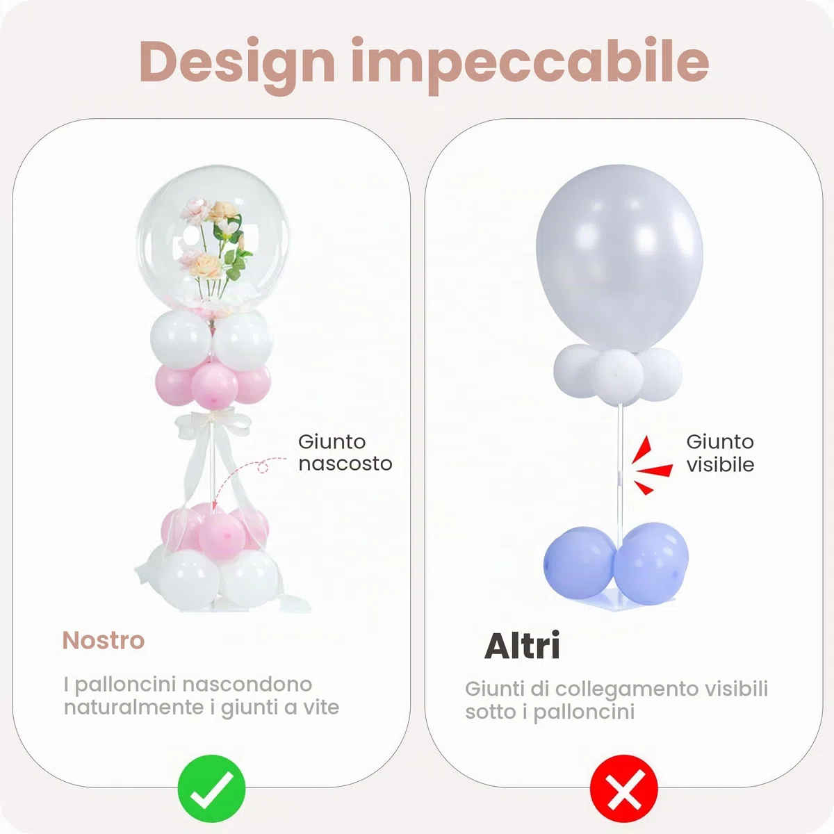YALLOVE Supporto per Palloncini in Acrilico per Tavolo Altezza Regolabile 40cm 60cm Supporto per Bastoncini di Palloncini con Base per Decorazioni Tavolo Pavimento Matrimoni Compleanni Feste, 4 Pezzi