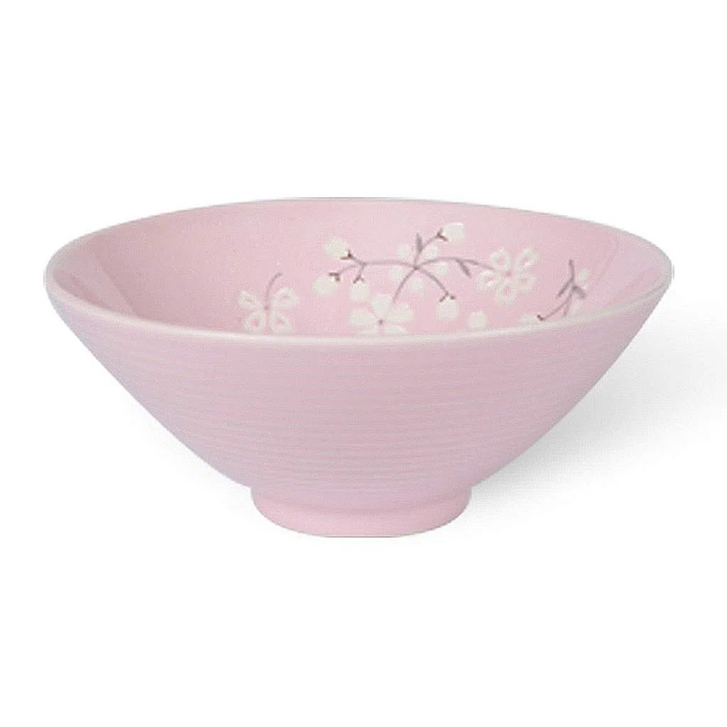 Ciotole per zuppa e riso, ciotola per pasta, ciotola giapponese per ramen, insalatiera creativa, ciotola per gelato, dessert, ciotola dipinta a mano, 20 x 20 x 8,5 cm, rosa