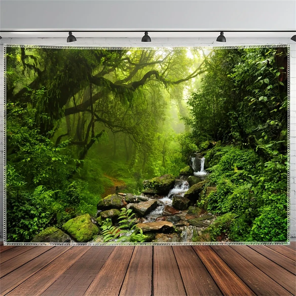 Arsey Arazzo Foresta, Tovagliolo da Parete, Arazzo con Albero, Tappeto da Parete, Cascata, Nebbia, Appeso alla Parete, Erba, Paesaggio Naturale, Arazzi, Tovagliolo da Parete, Decorazione Boho, Camera