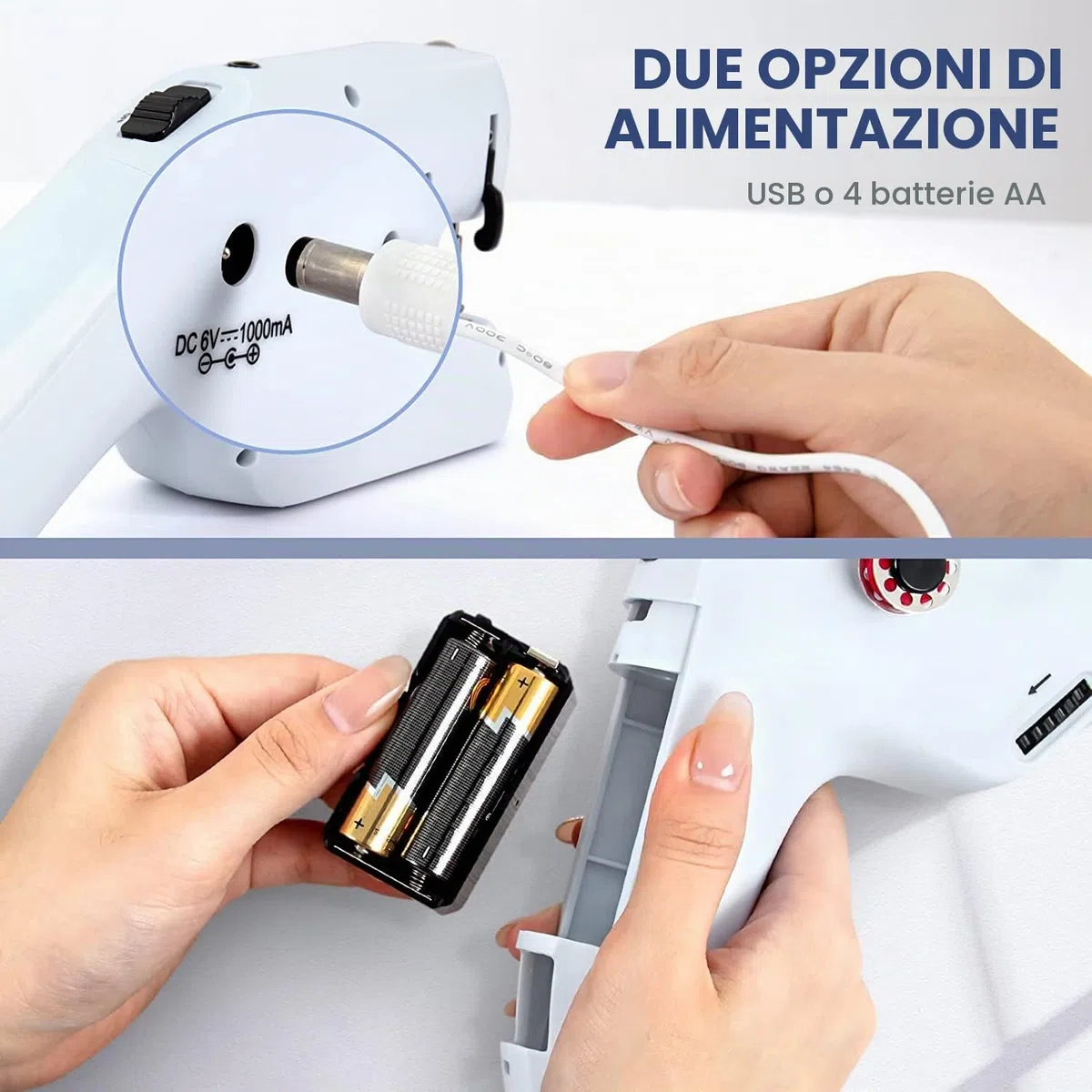 Macchina da cucire elettrica portatile con doppio filo con ago e filo, kit da cucito per principianti e bambini, adatta per abbigliamento e tende