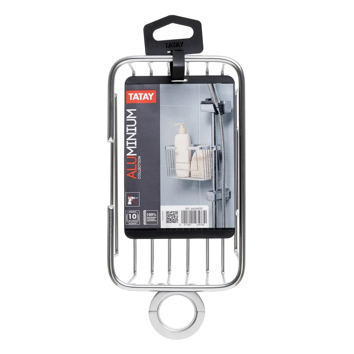 TATAY Porta Sapone per Doccia Appendino Doccia Barra in Alluminio | Resiste Umidità e Corrosione | Supporta 3 kg | Installazione Facile Senza Fori | Design Moderno | 12,5 x 11,5 x 24 cm